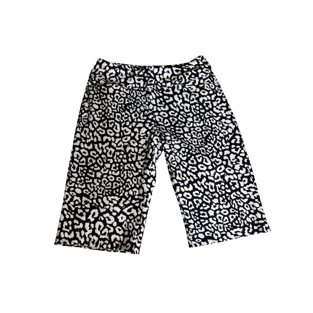 Tail Shorts Womens 6 Black & White Animal Print Golf Front Slit Pockets Pull On